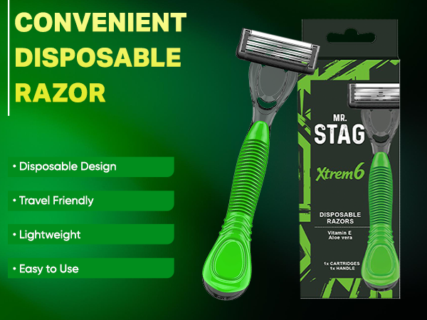 Mr. Stag Xtrem6 Disposable Razor for Men (Pack of 1) detail